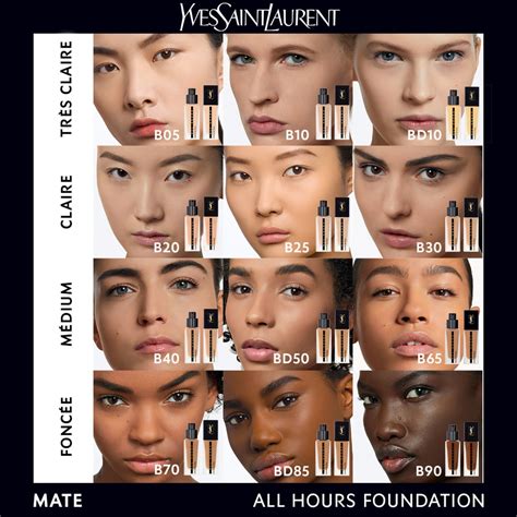 yves saint laurent all hours foundation tonos|ysl foundation color chart.